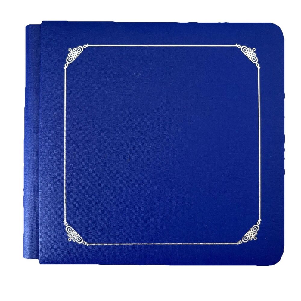 Creative Memories 7x7 Scrapbook Photo Album Blue w/ Silver Trim 12 pgs Acid Free
